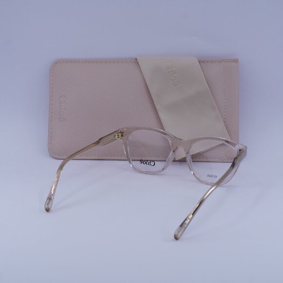 Chloe CH0085O 003 Eyeglasses Transparent Pink 49mm Square Frame - Picture 10 of 10